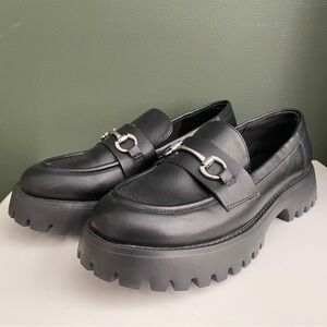 Call It Spring Chunky Vegan Leather Lug Sole Bit Loafers Women’s Size 8